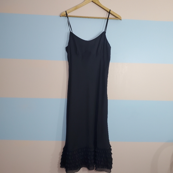 NWT LOFT Black Ruffle Cocktail Dress - Picture 7 of 8
